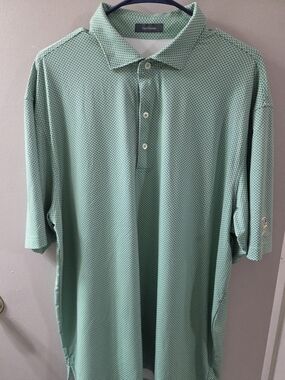 Turtleson Performance Golf Polo Shirt - Mint Green. TCC Logo On Sleeve. Sz XL